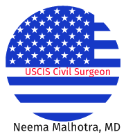 logo Neema Malhotra, M.D... uscis civil surgeon, Immigration Medical Exams uscisclinic.com